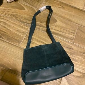 Green suede purse